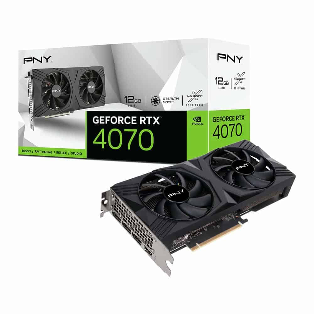 PNY NVIDIA GeForce RTX 4070 12GB VERTO Dual Fan Ada Lovelace Graphics Card